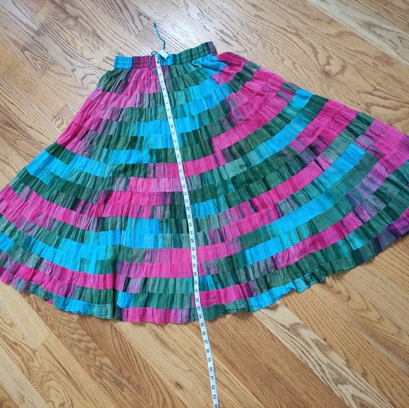 Tiered patchwork tiered maxi skirt M - Picture 3 of 6